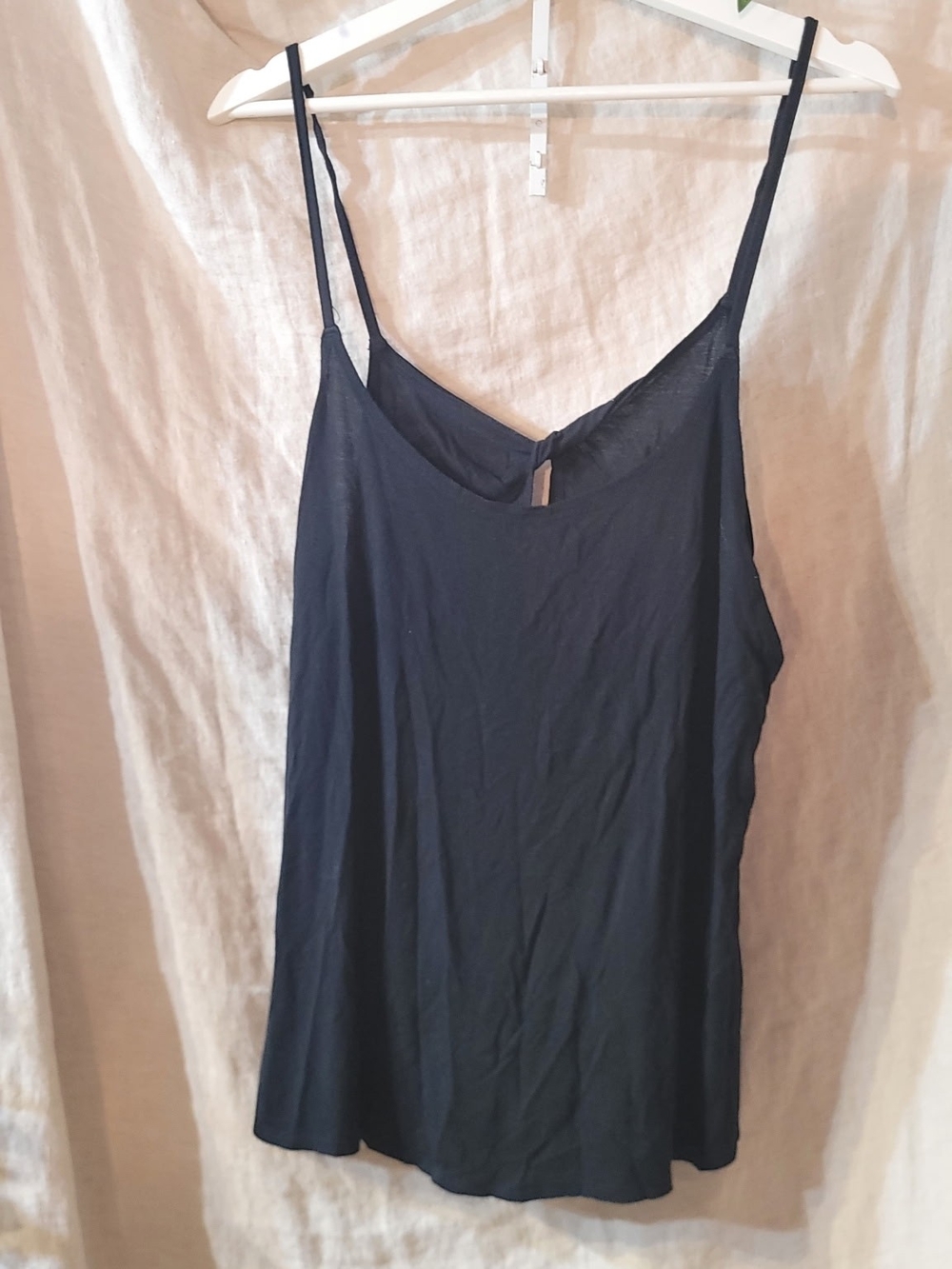 Black Criss Cross Back Cotton Swing Cami Tank Top